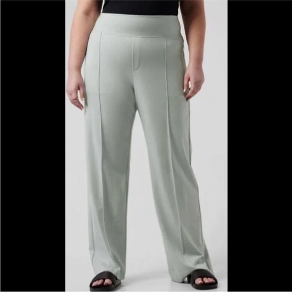 Athleta Eastbound Wide Leg Pant in Mint Grey - Picture 1 of 10
